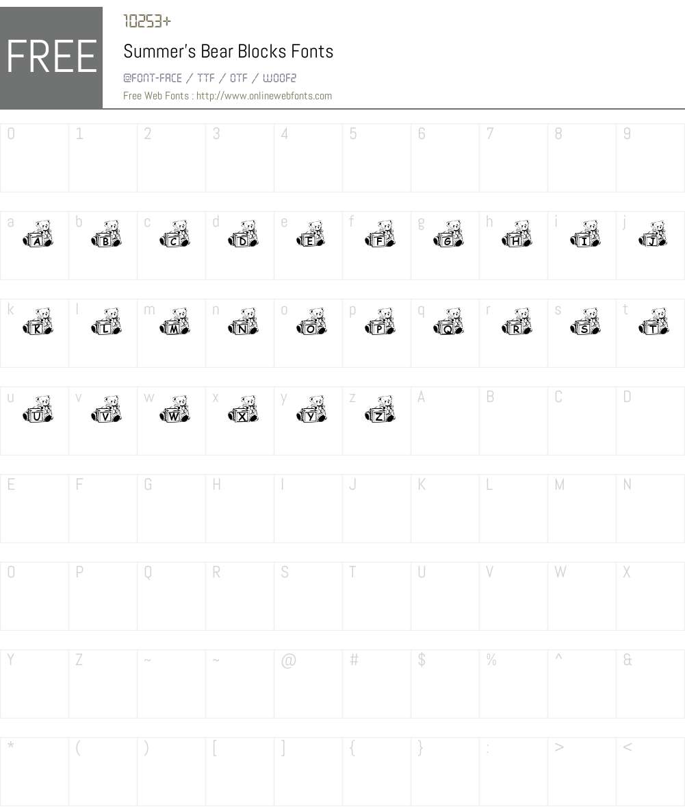 Summer's Bear Blocks Font Screenshots