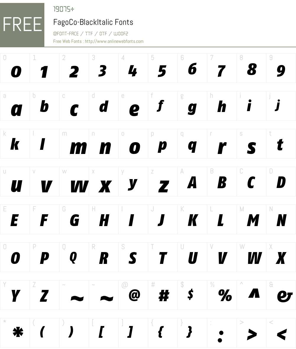 FagoCo Font Screenshots