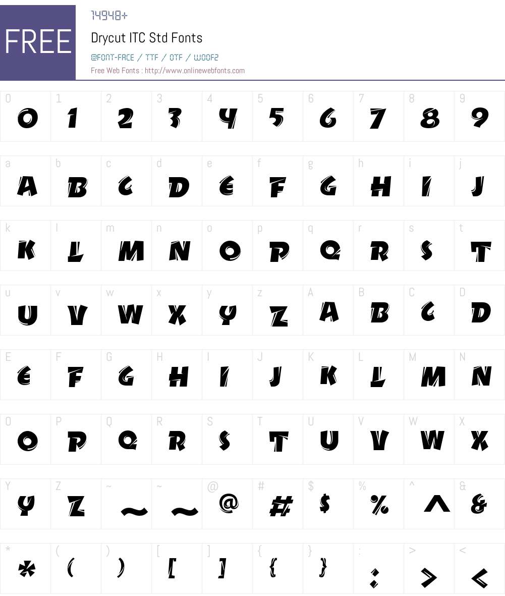 Drycut ITC Std Font Screenshots