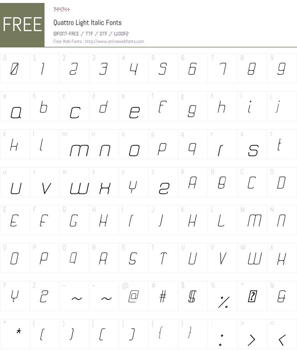 Quattro Font Screenshots