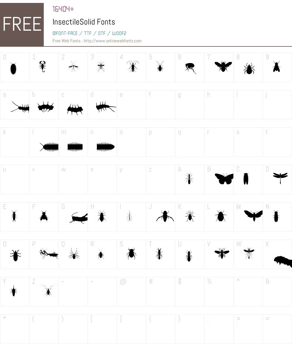 Insectile Font Screenshots