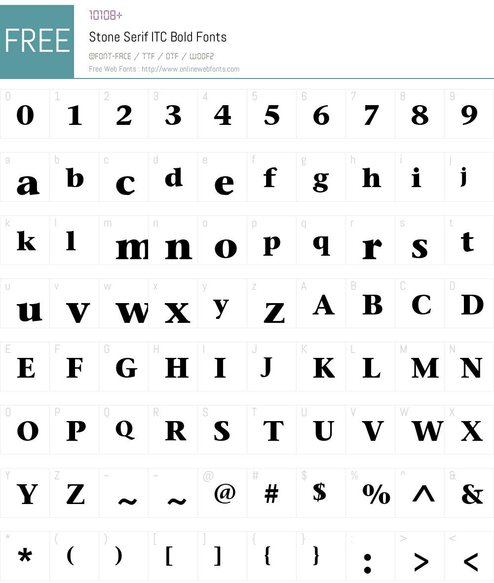 StoneSerifITC Font Screenshots