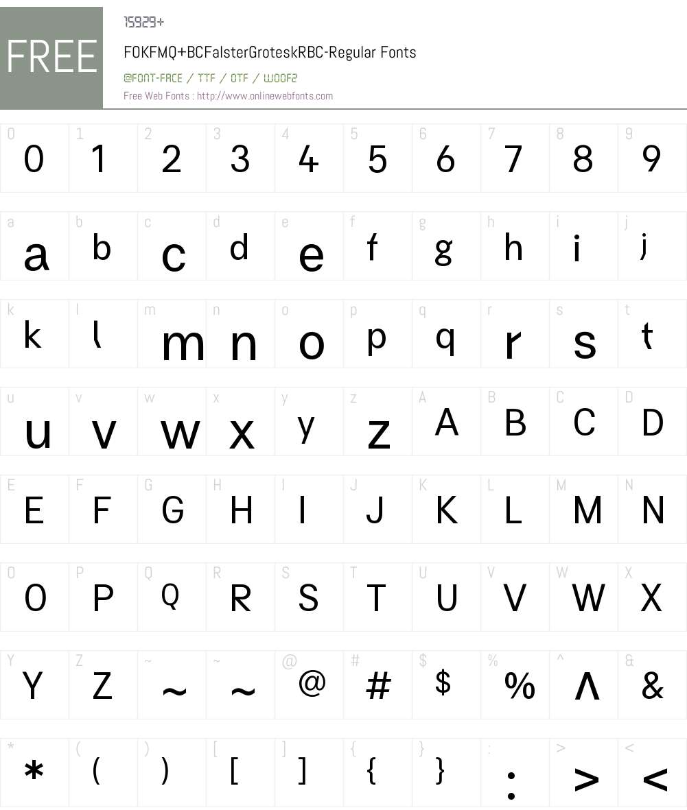FOKFMQ+BCFalsterGroteskRBC-Regular Font Screenshots