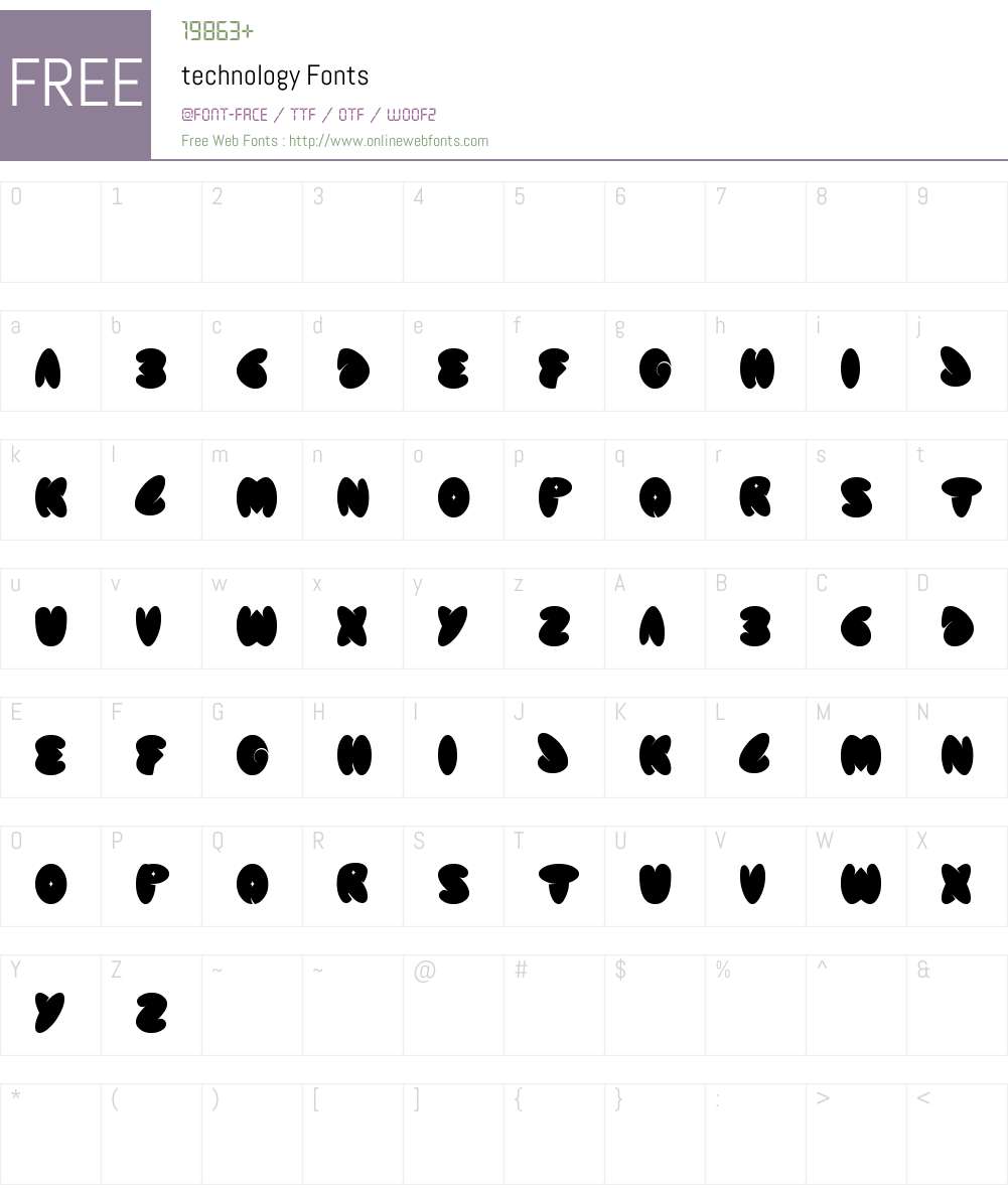 technology Font Screenshots