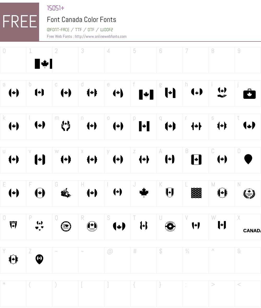 Font Canada Color Font Screenshots