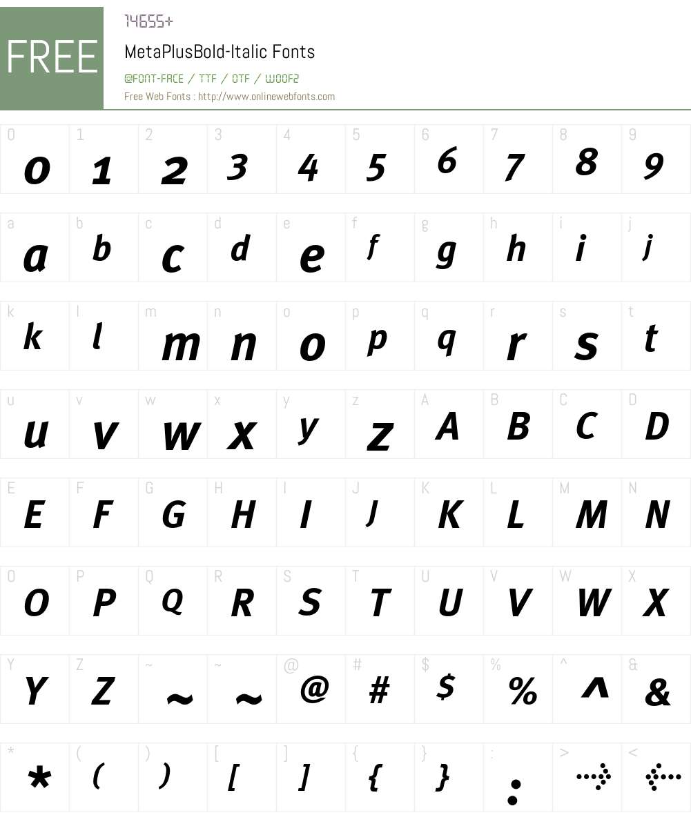 MetaPlusBold- Font Screenshots