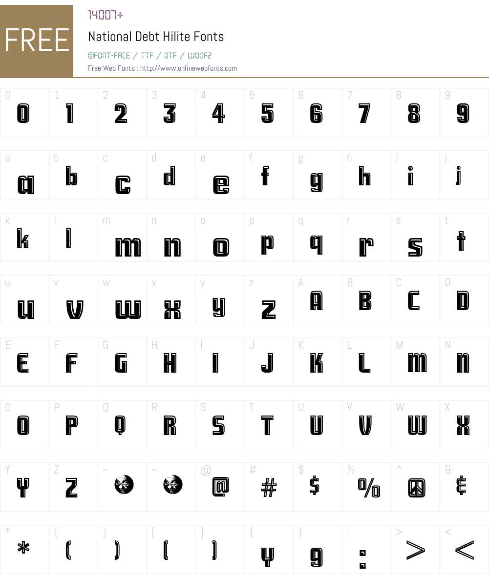 National Debt Hilite Font Screenshots