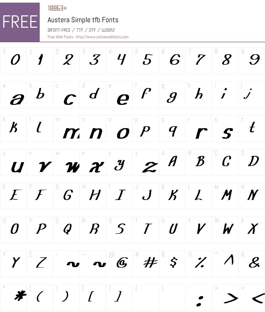 Austera Simple tfb Font Screenshots