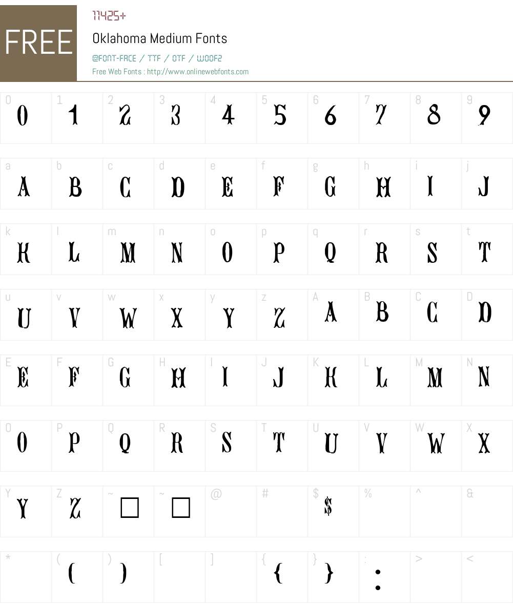 Oklahoma Font Screenshots