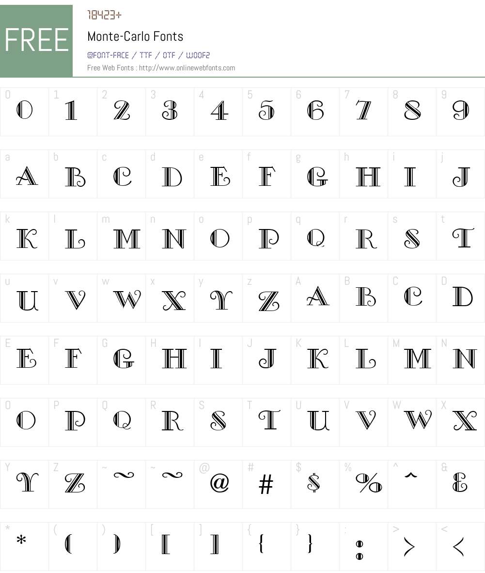 Monte-Carlo Font Screenshots