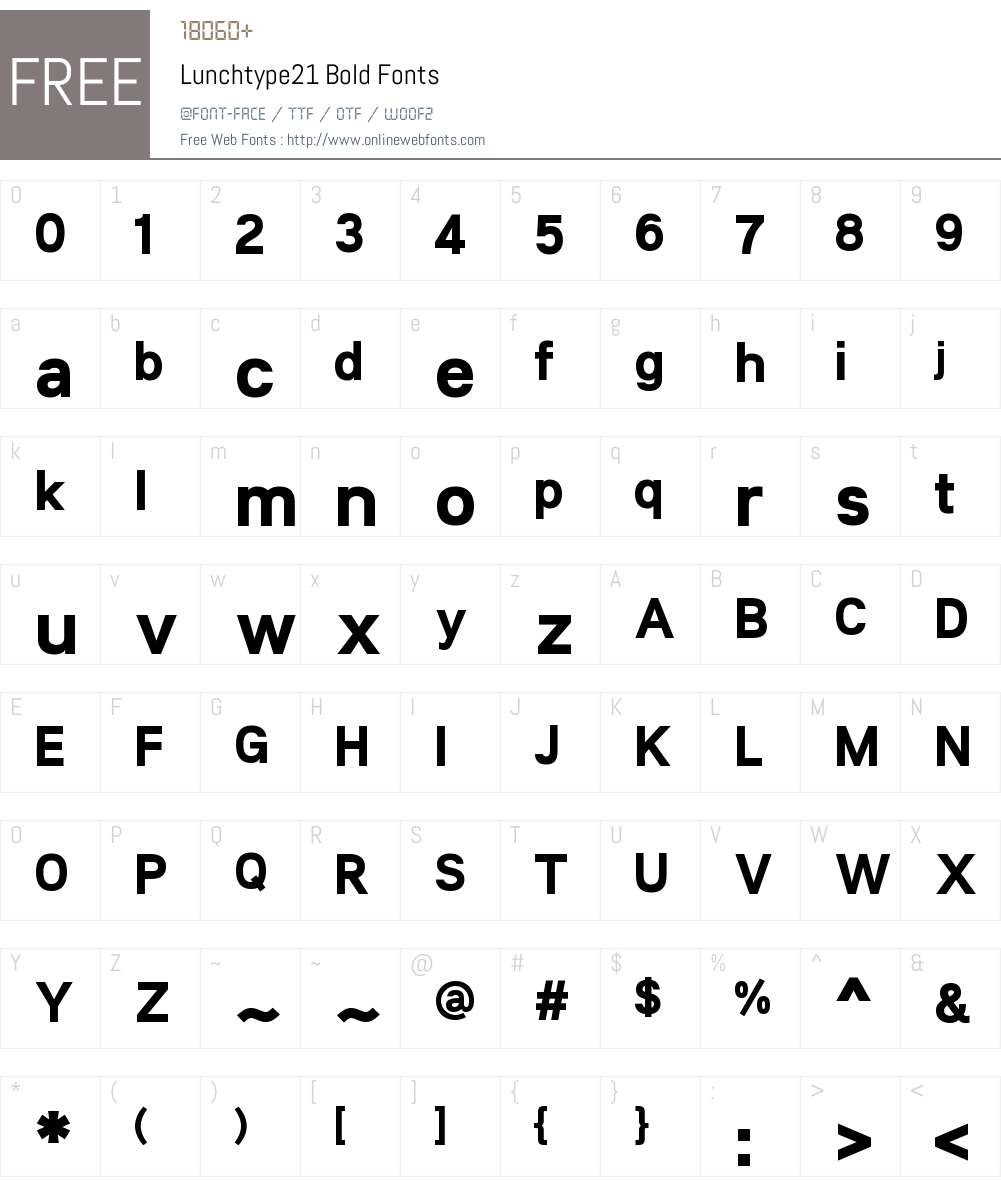Lunchtype21 Font Screenshots