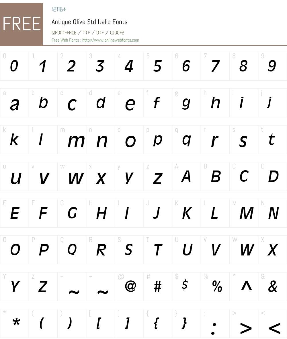 Antique Olive Std Font Screenshots