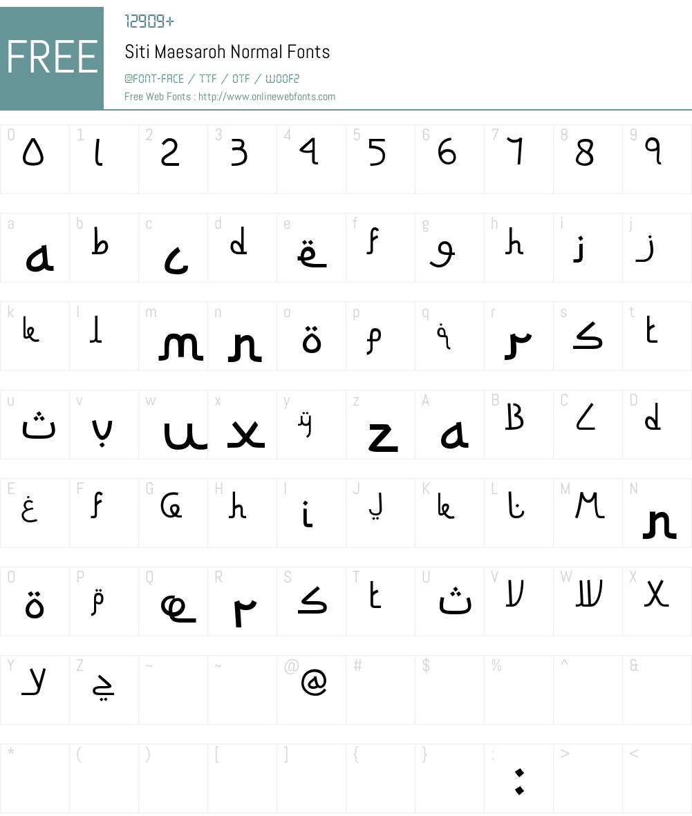 Siti Maesaroh Font Screenshots