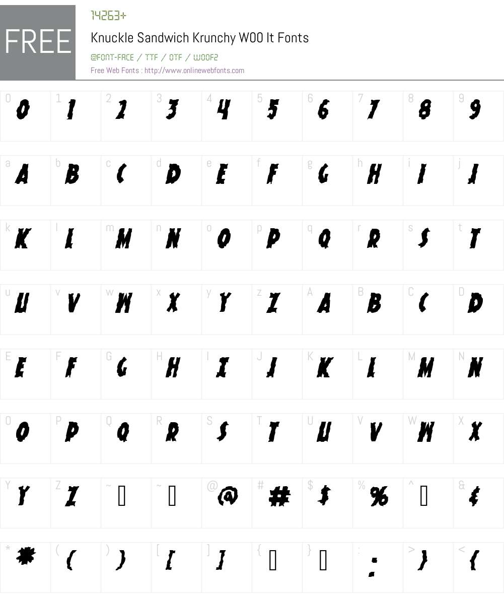 Knuckle Sandwich Krunchy Font Screenshots