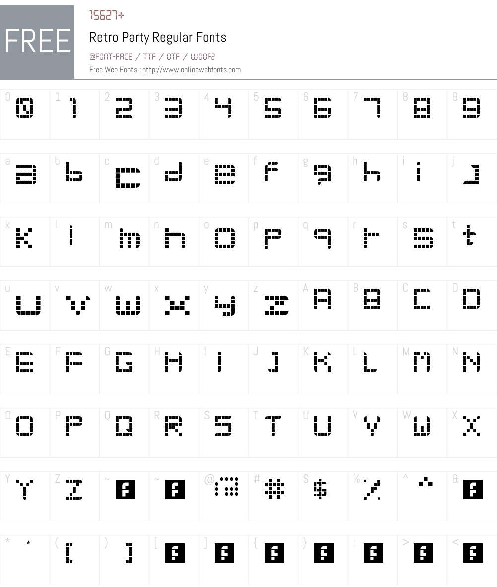 Retro Party Font Screenshots