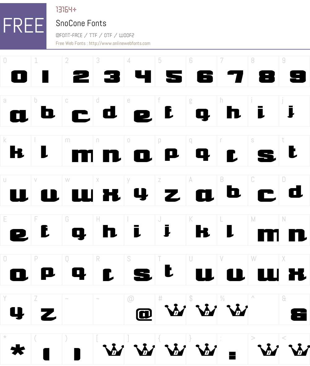 SnoCone Font Screenshots