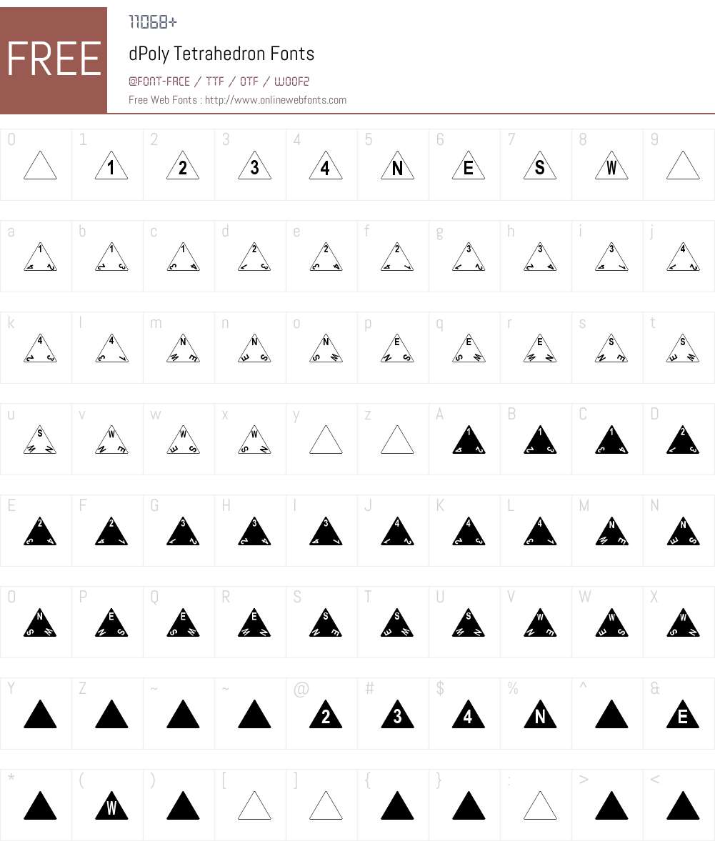 dPoly Tetrahedron Font Screenshots
