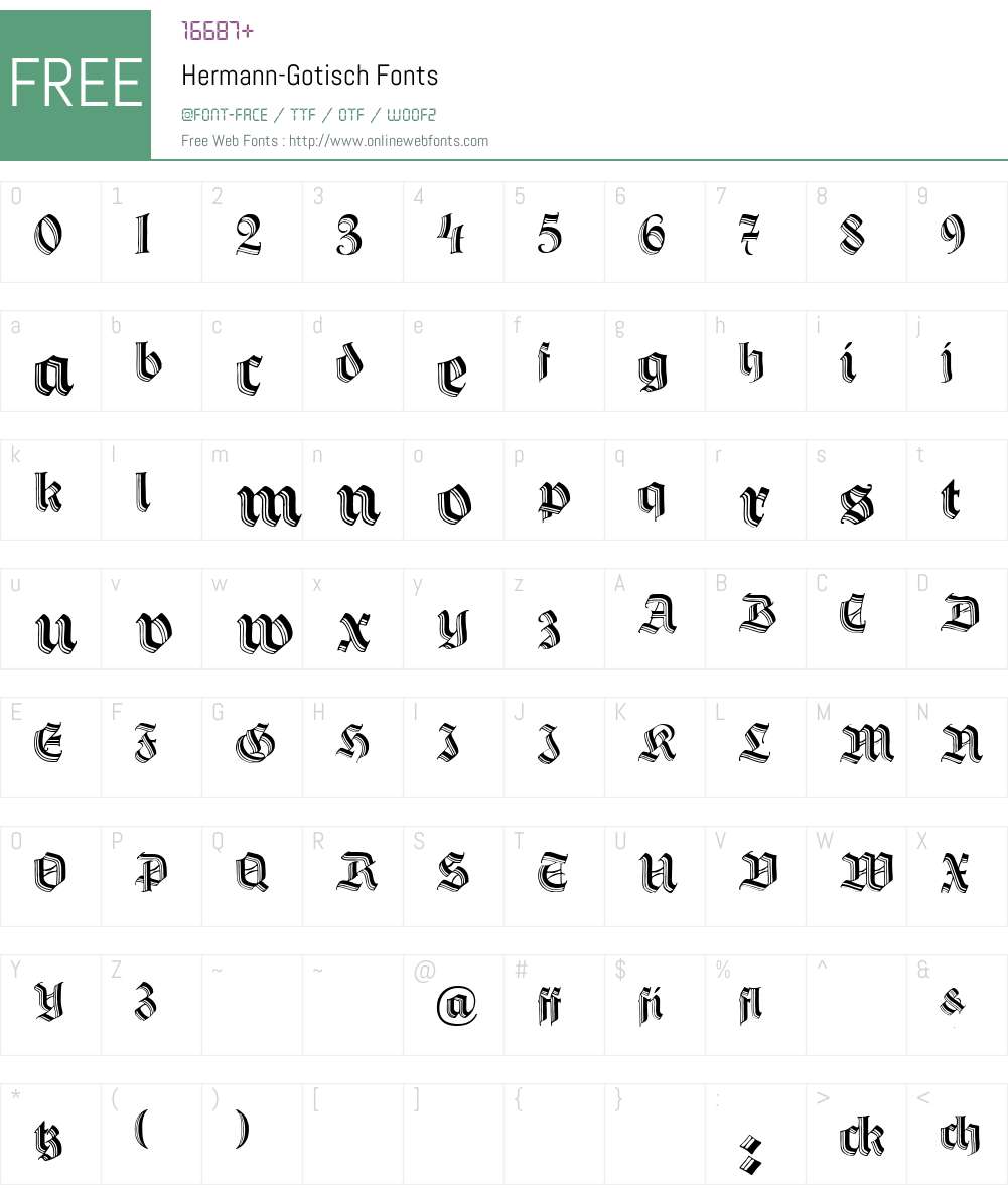 Hermann-Gotisch Font Screenshots
