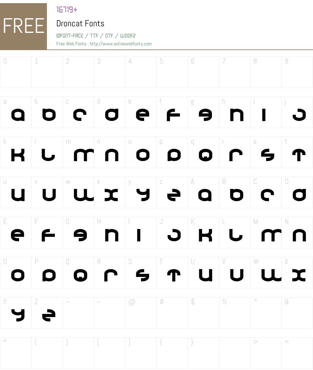 Droncat Font Screenshots
