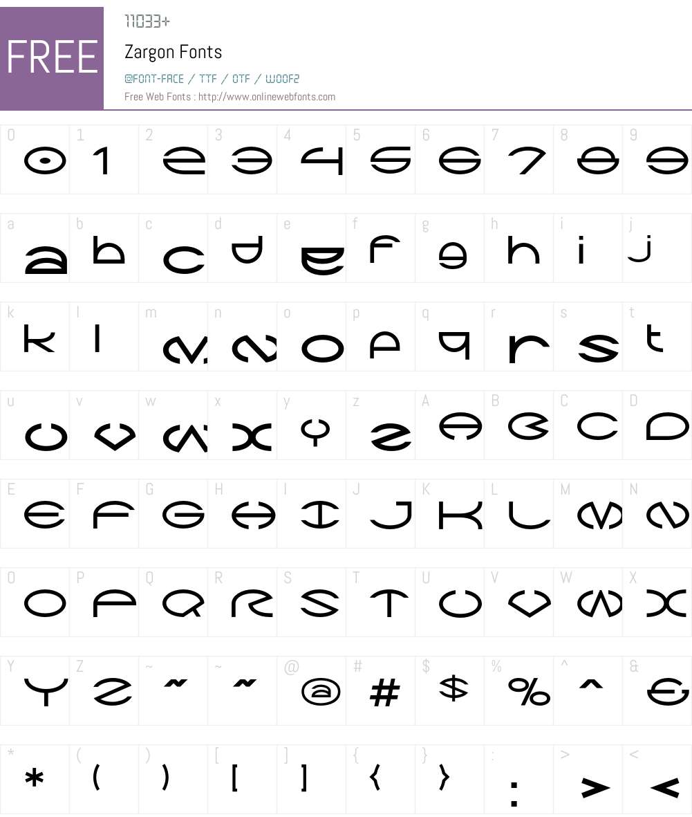 Zargon Font Screenshots
