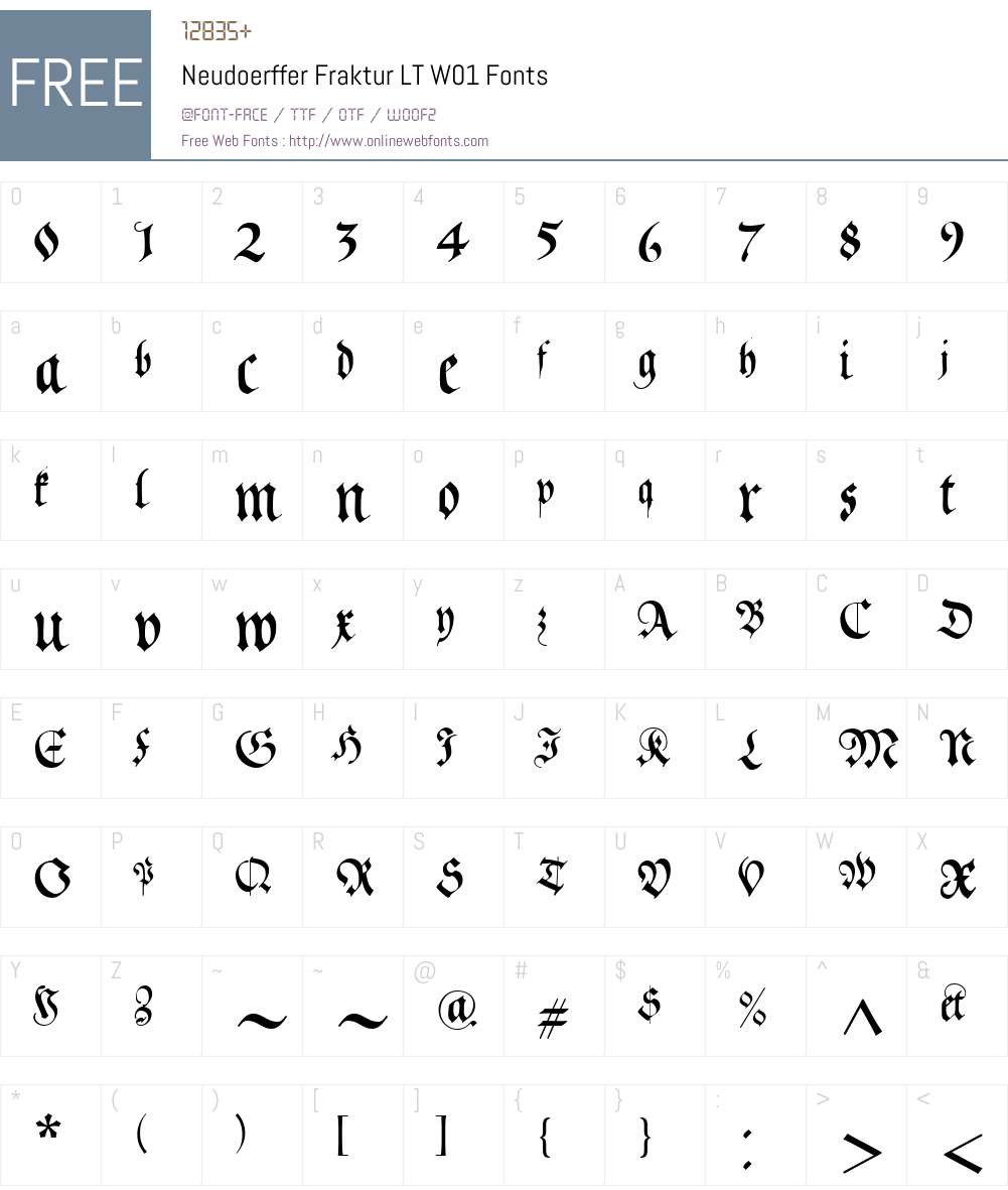 NeudoerfferFrakturLTW01 Font Screenshots