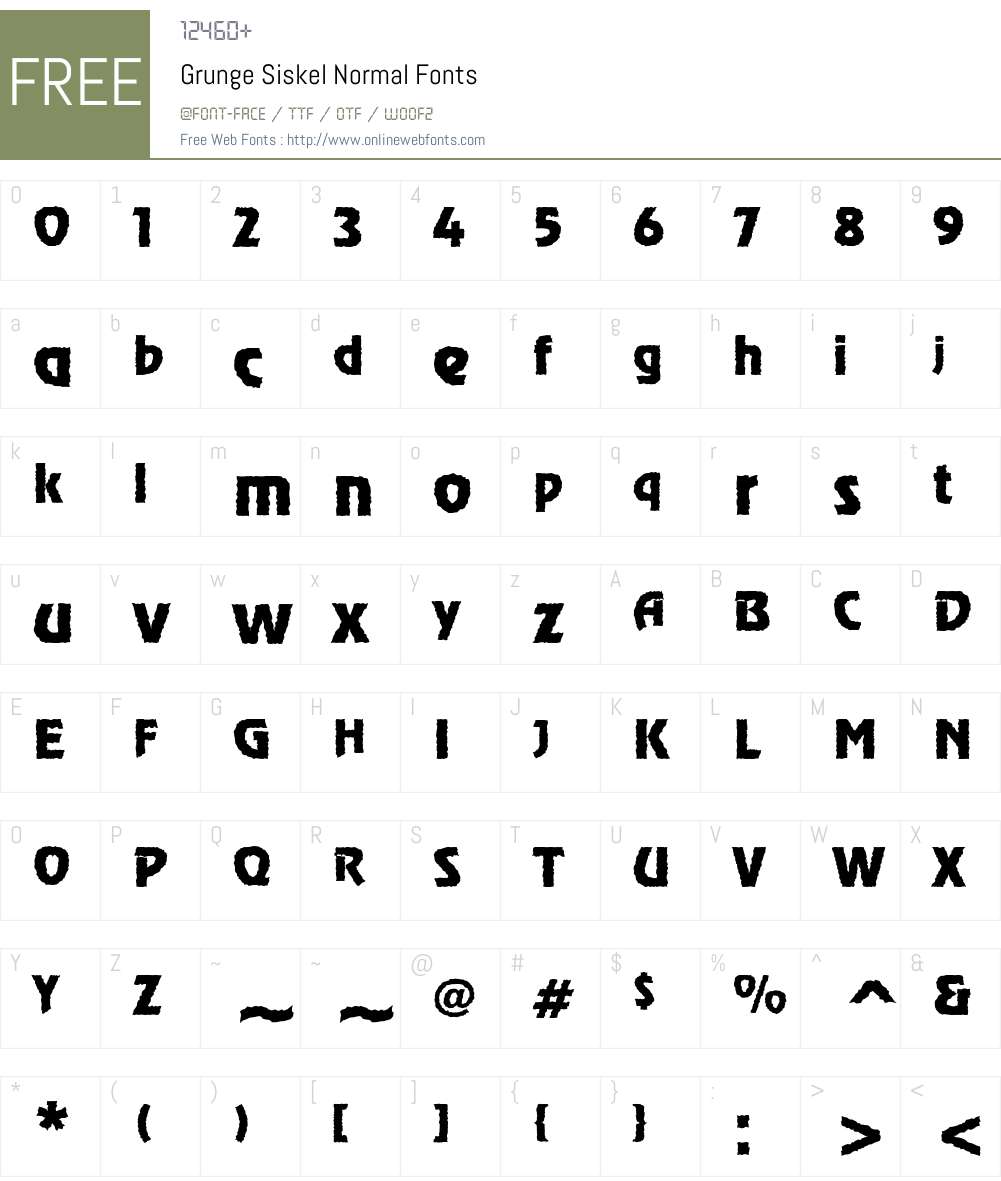 Grunge Siskel Normal Font Screenshots