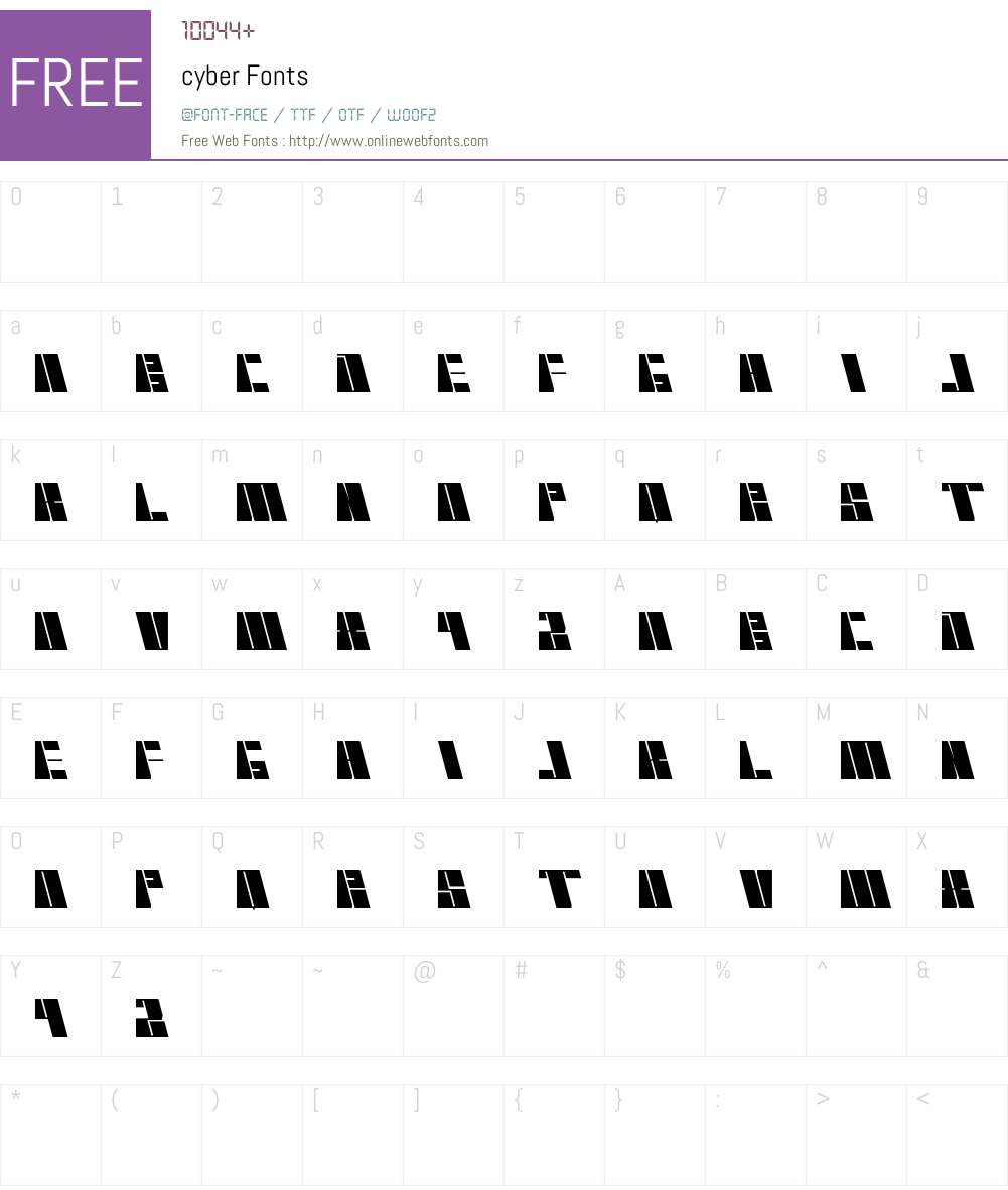 cyber Font Screenshots