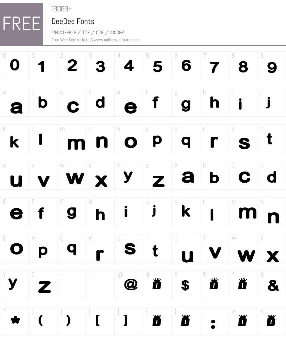 DeeDee Font Screenshots