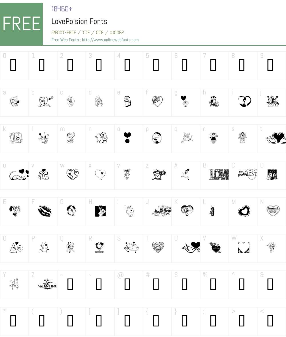 LovePoision Font Screenshots