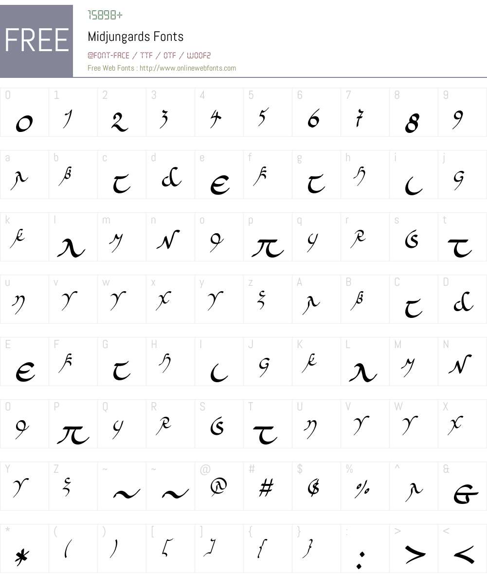 Midjungards Font Screenshots