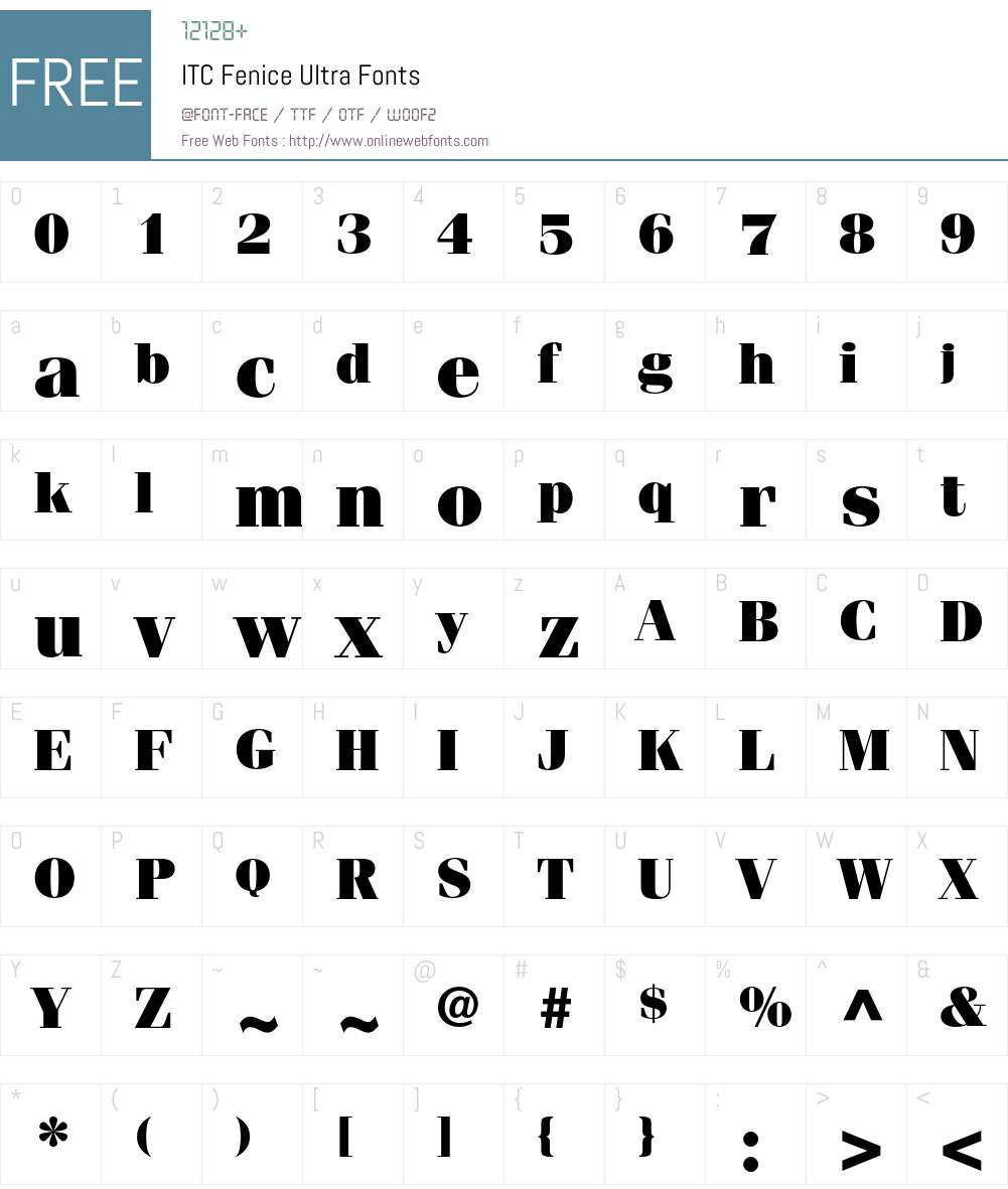 ITC Fenice Font Screenshots