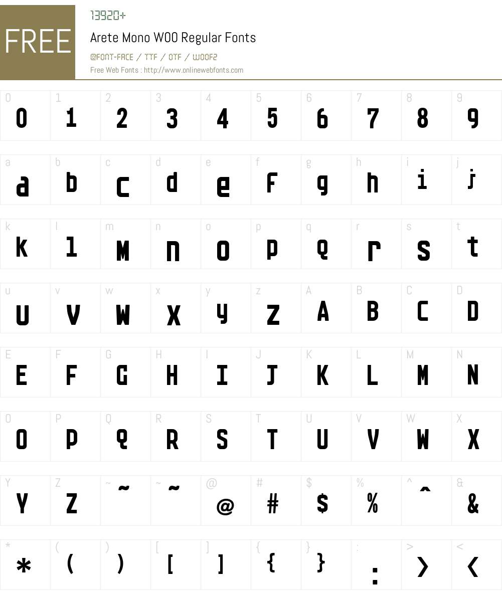 Arete Mono Font Screenshots