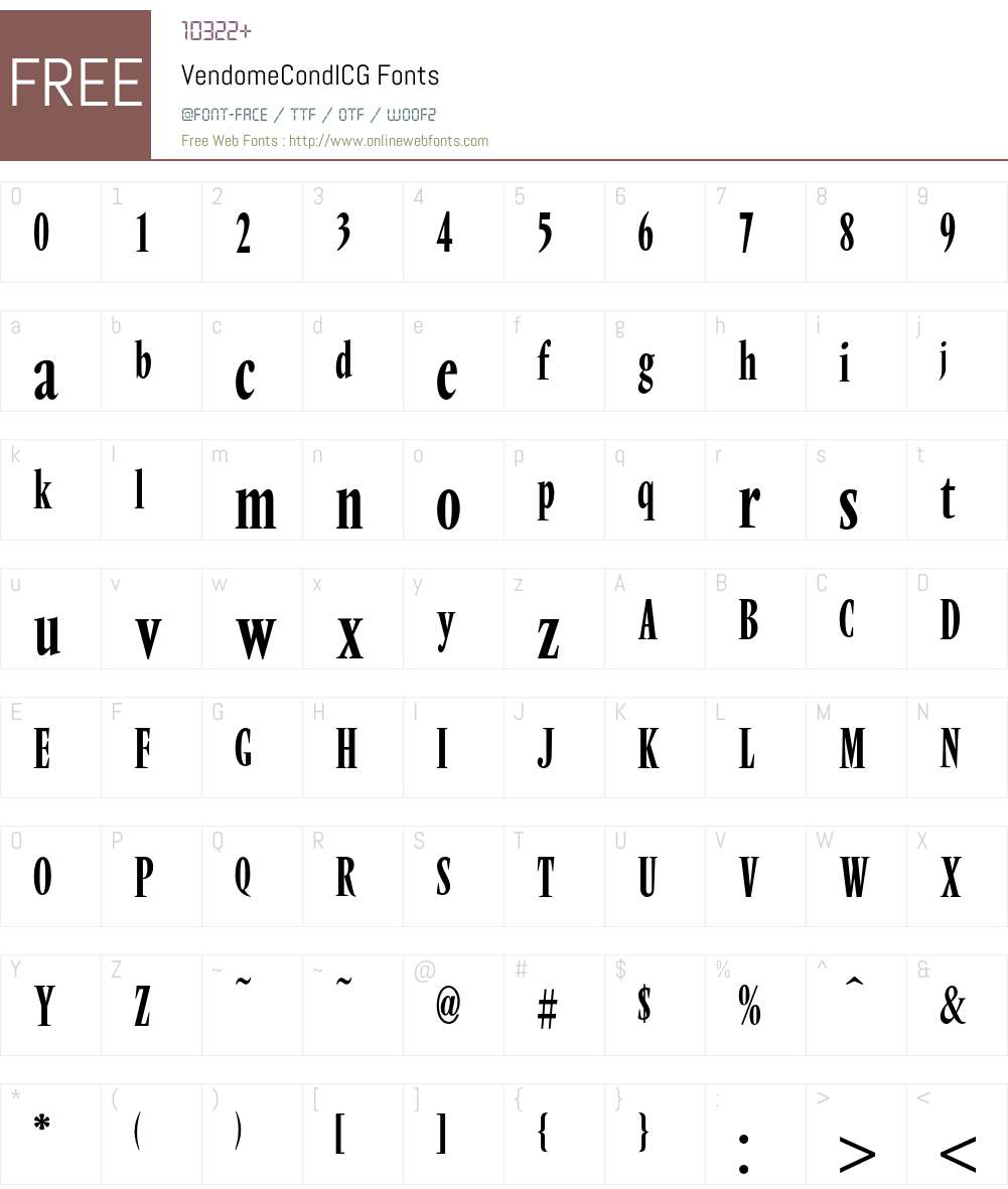 VendomeCondICG Font Screenshots