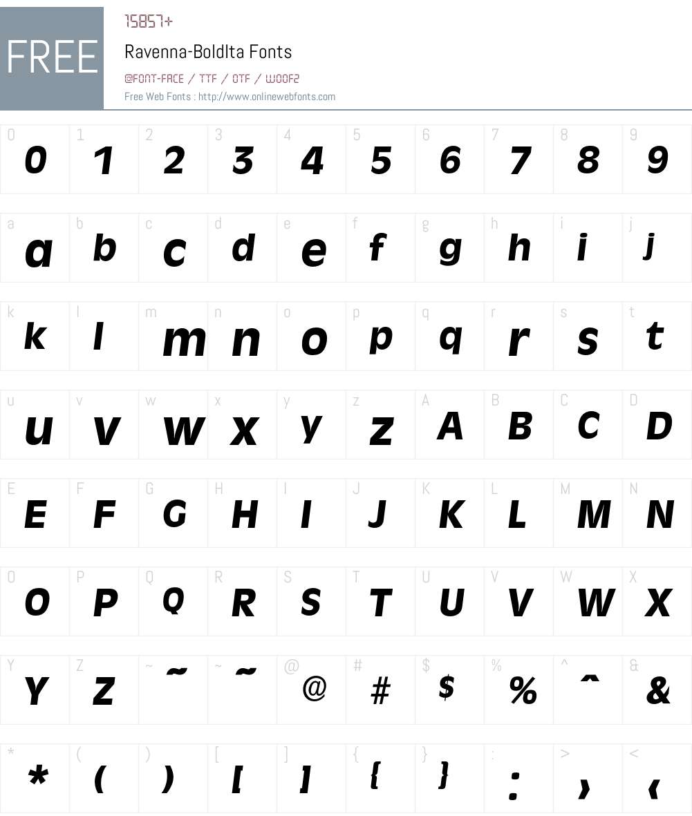 Ravenna-BoldIta Font Screenshots