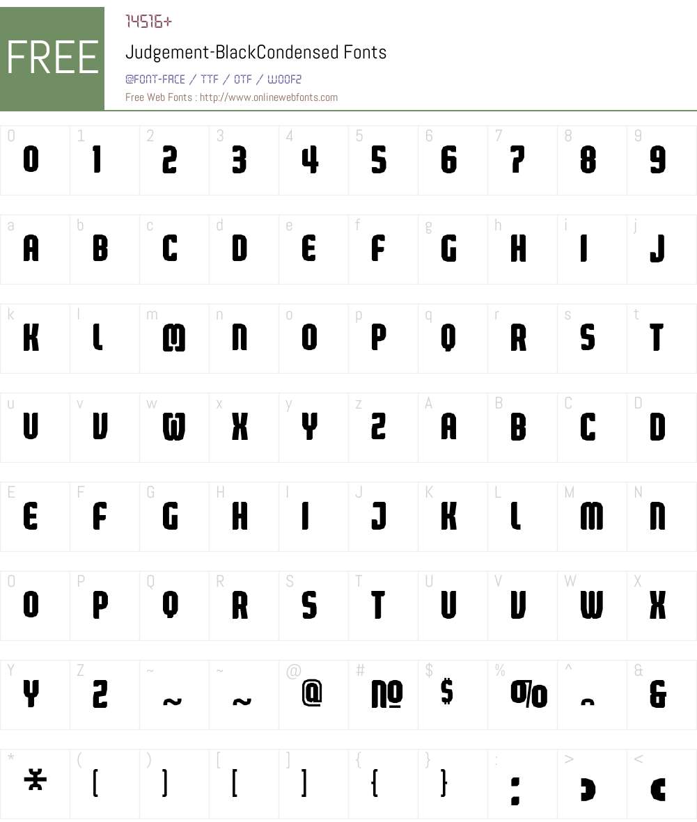 Judgement Font Screenshots