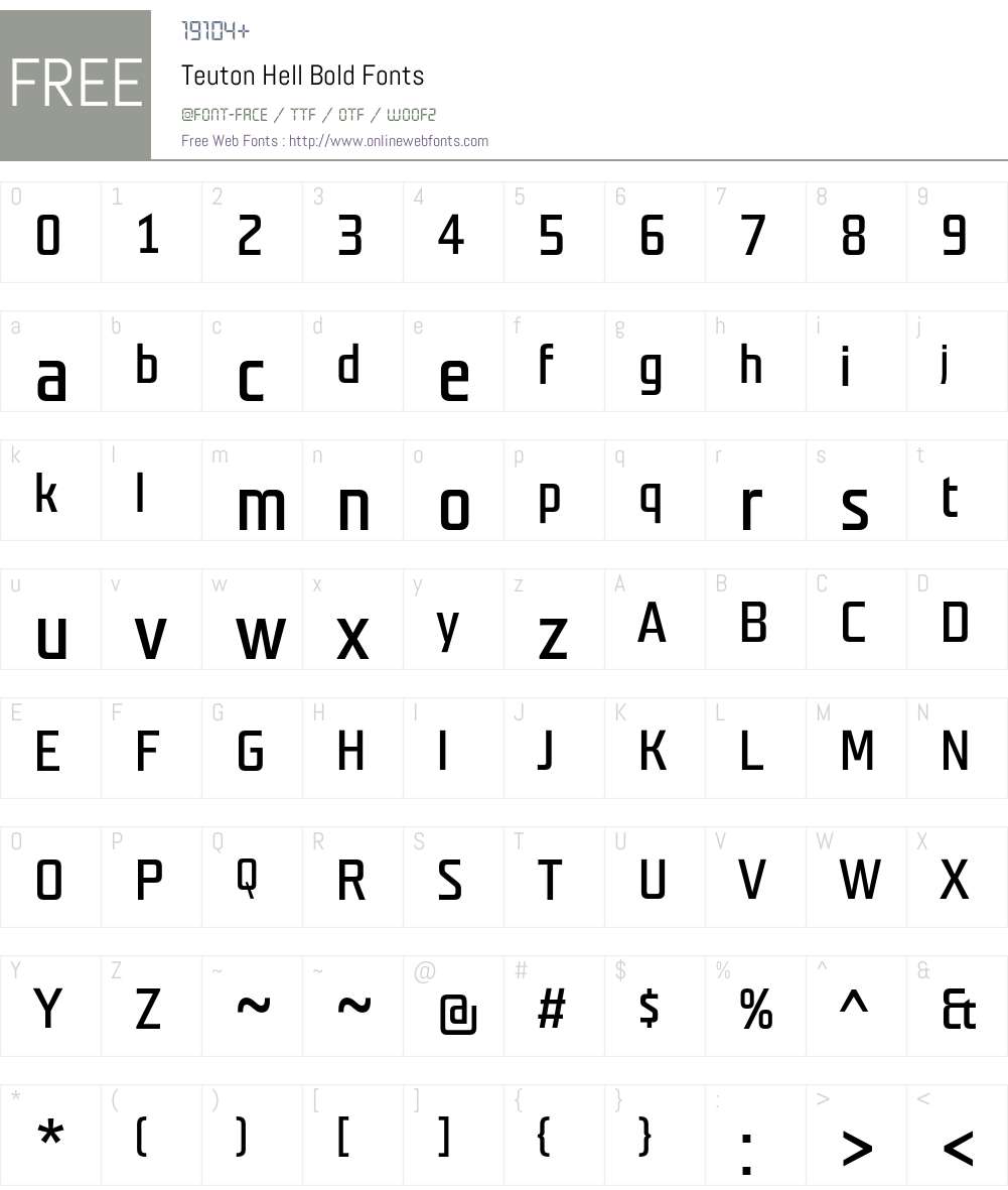 Teuton Hell Font Screenshots