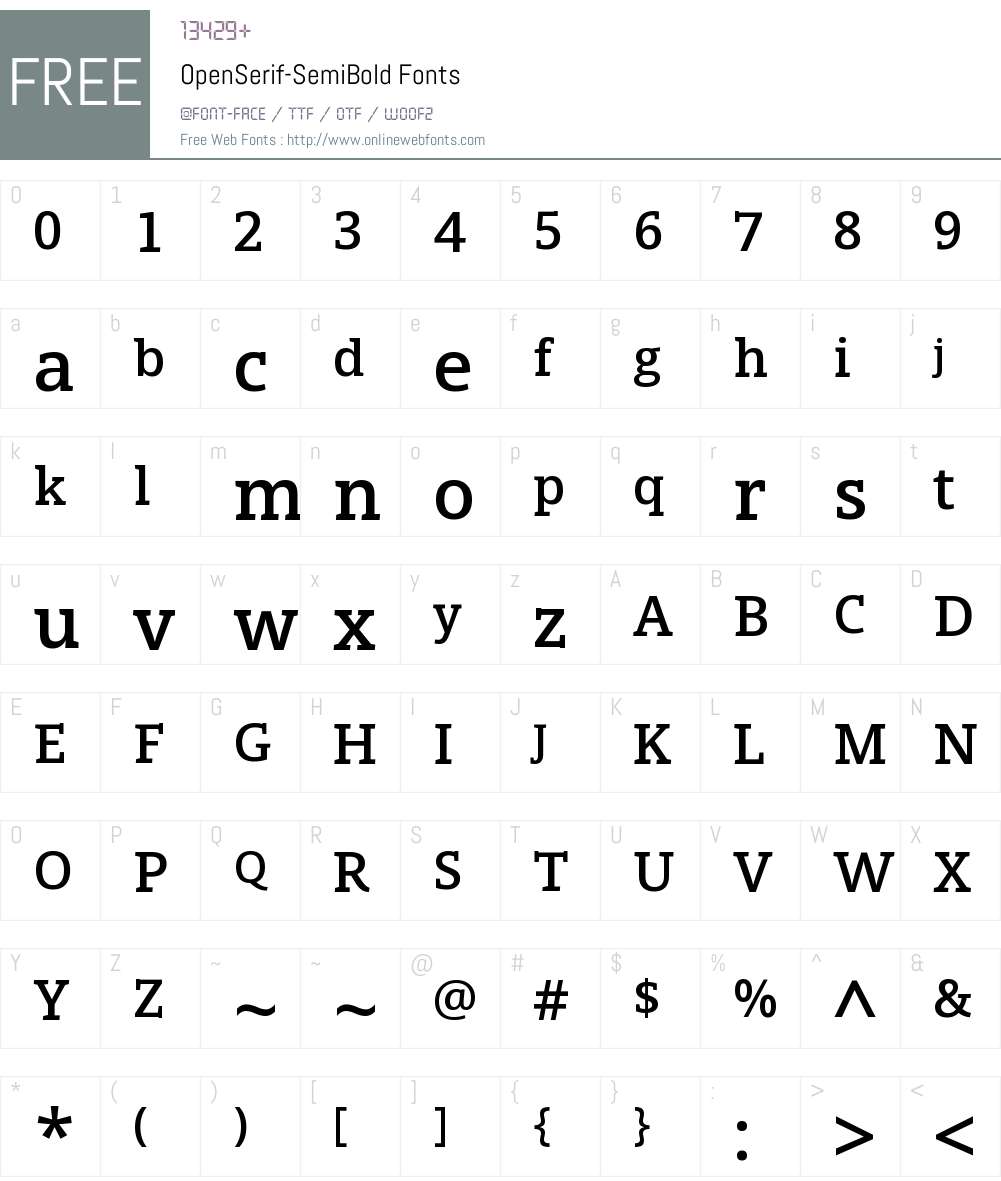 Open Serif Semibold Font Screenshots
