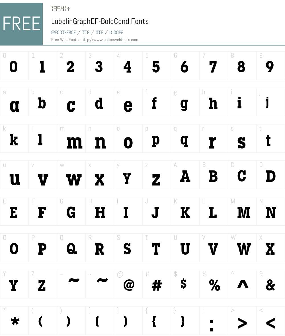 LubalinGraphEF Font Screenshots