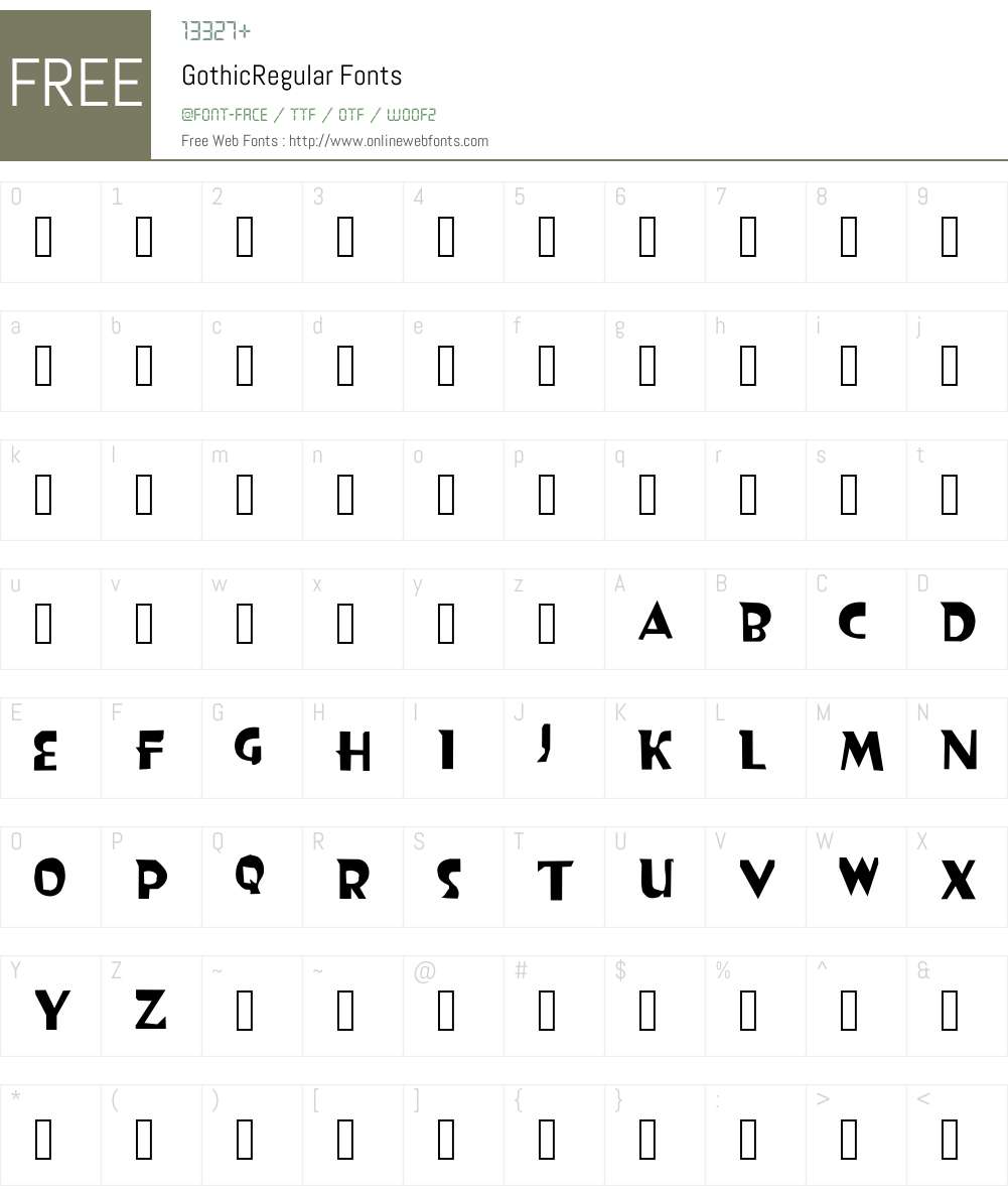 Gothic Font Screenshots