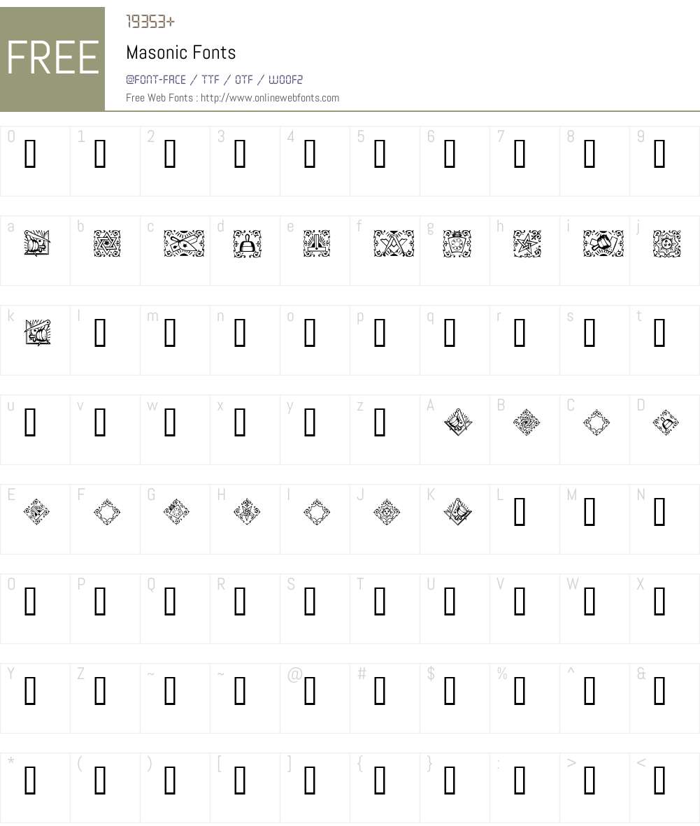 Masonic Font Screenshots
