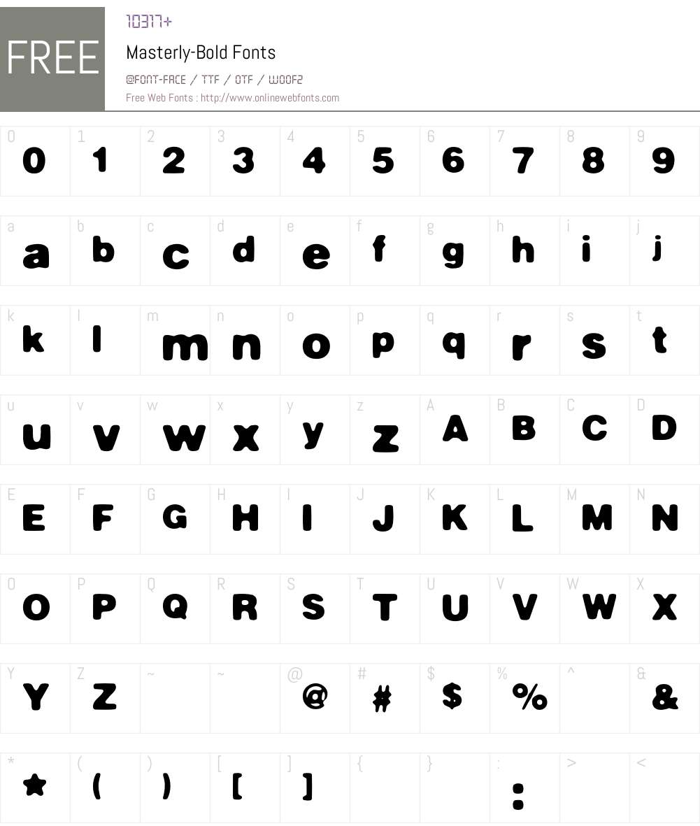 Masterly Font Screenshots