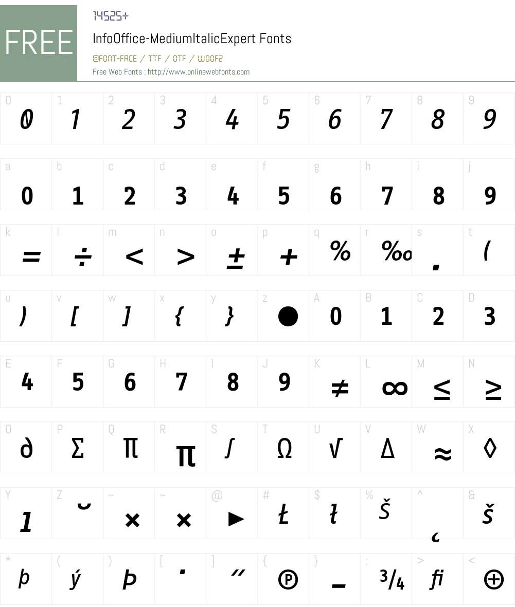 InfoOffice Font Screenshots