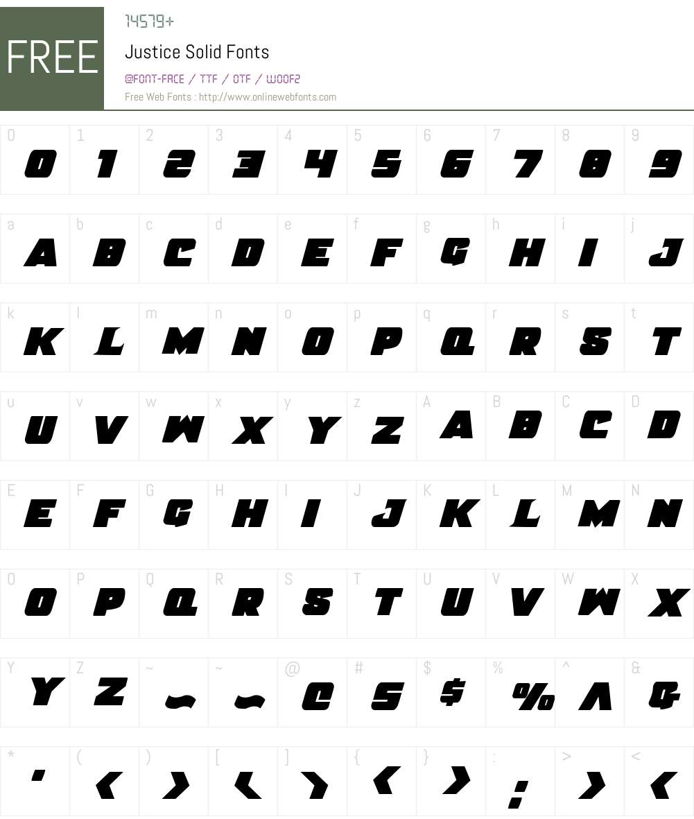 Justice Solid Font Screenshots