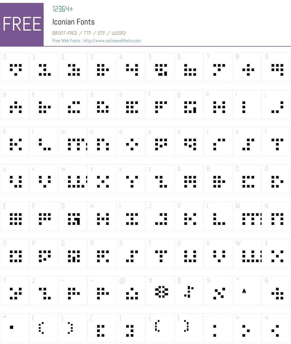 Iconian Font Screenshots