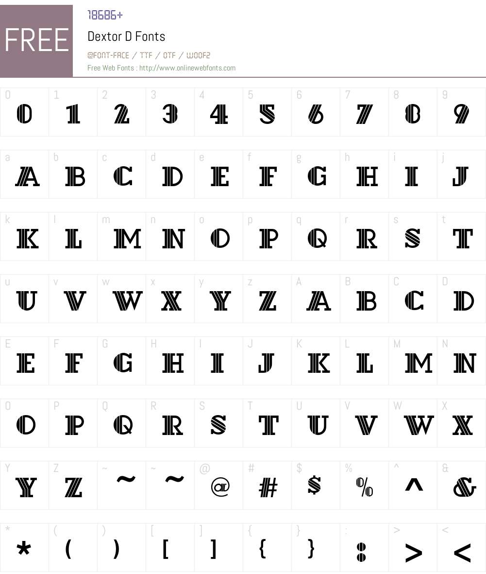 Dextor D Font Screenshots