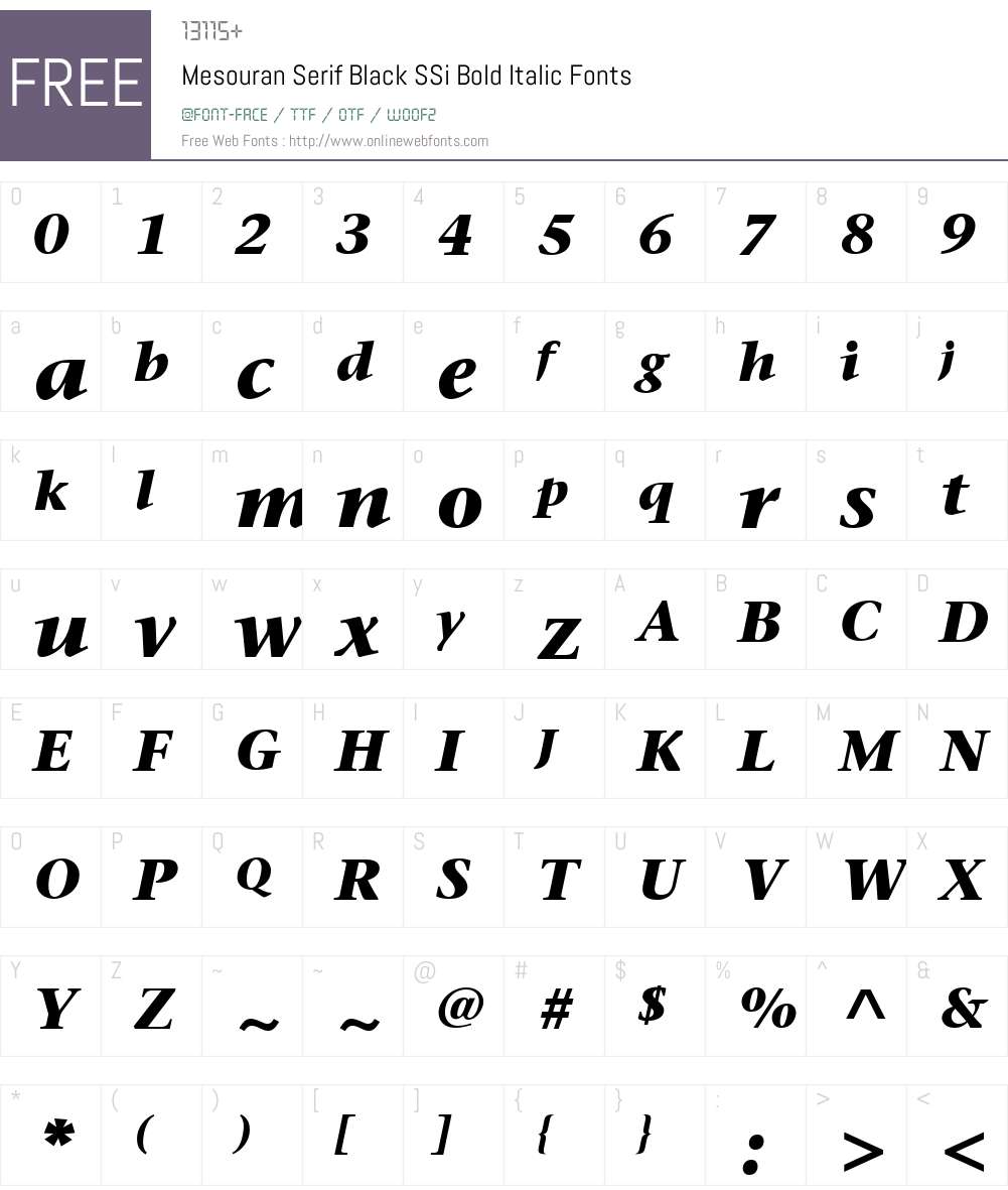 Mesouran Serif Black SSi Font Screenshots