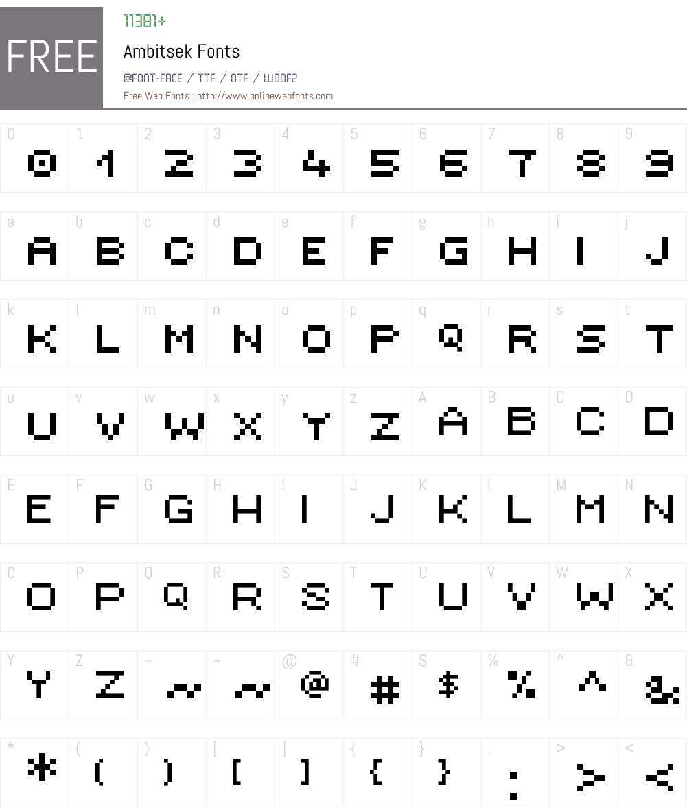 Ambitsek Font Screenshots
