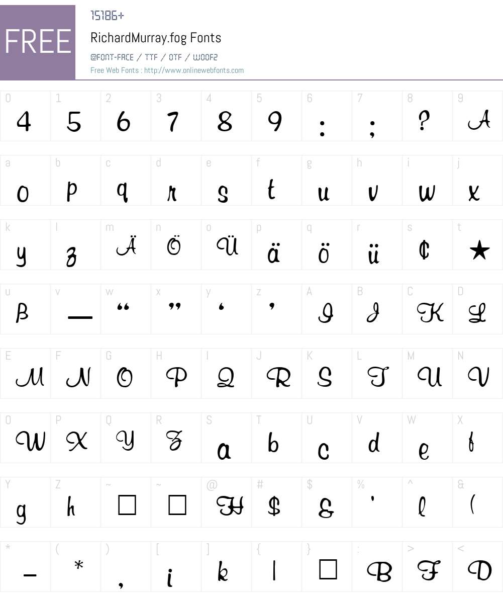 RichardMurray.fog Font Screenshots