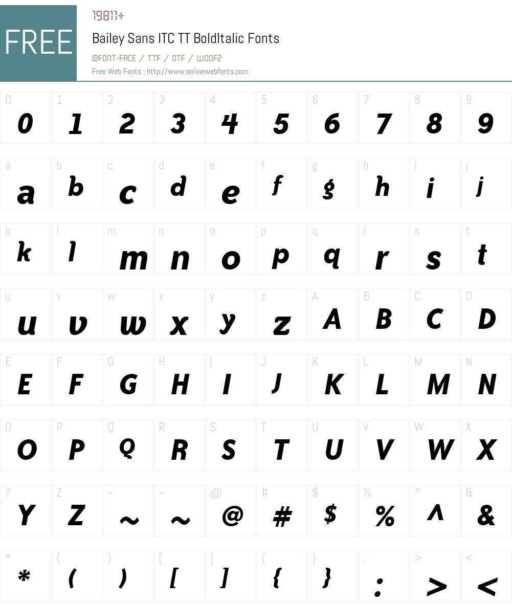Bailey Sans ITC TT Font Screenshots