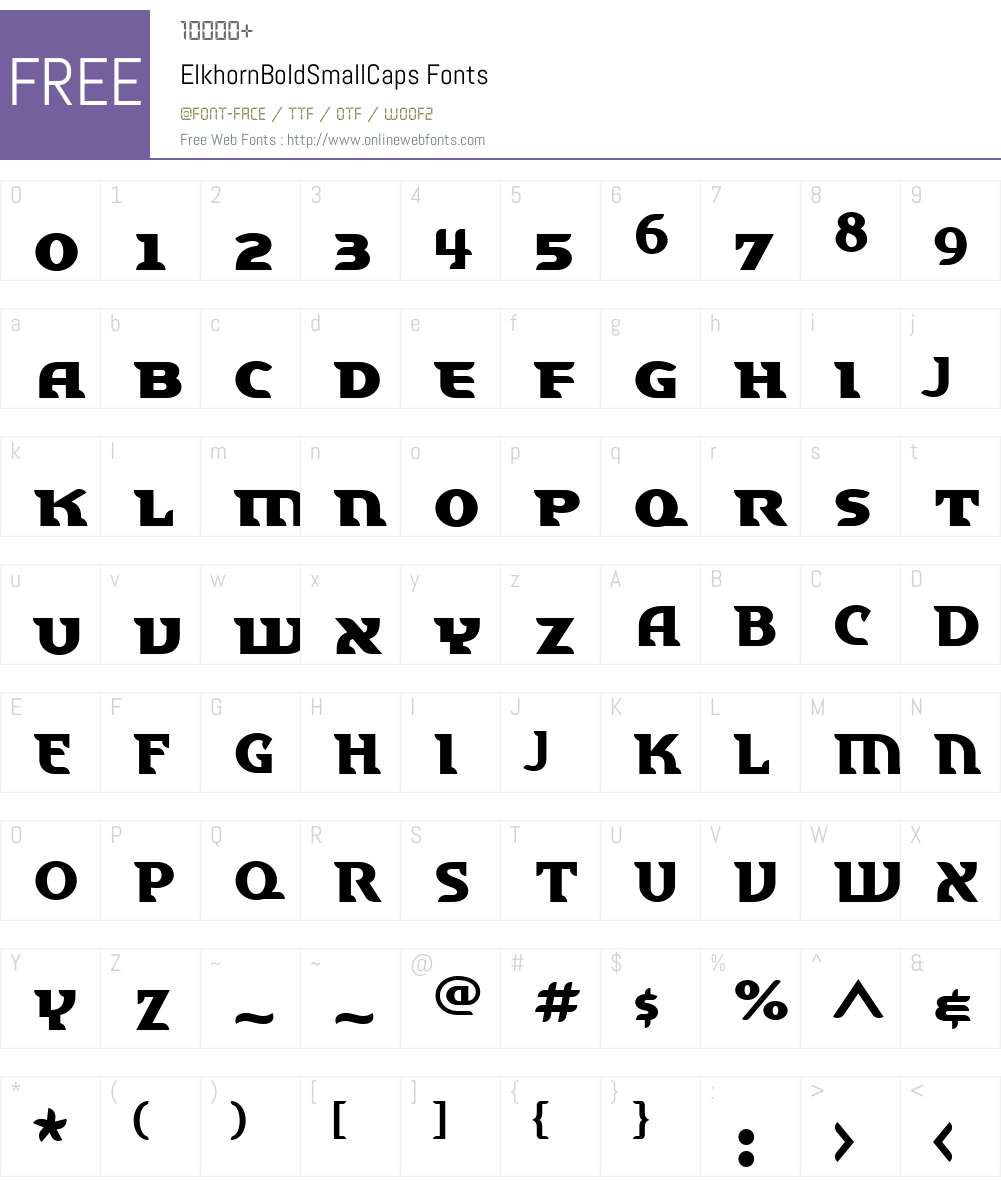 ElkhornW00-BdSC Font Screenshots